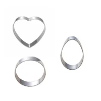 3pcsset roundheart egg molding metal cake mold fruit vegetable biscuit cookie cutter tools kitchenware stainless steel