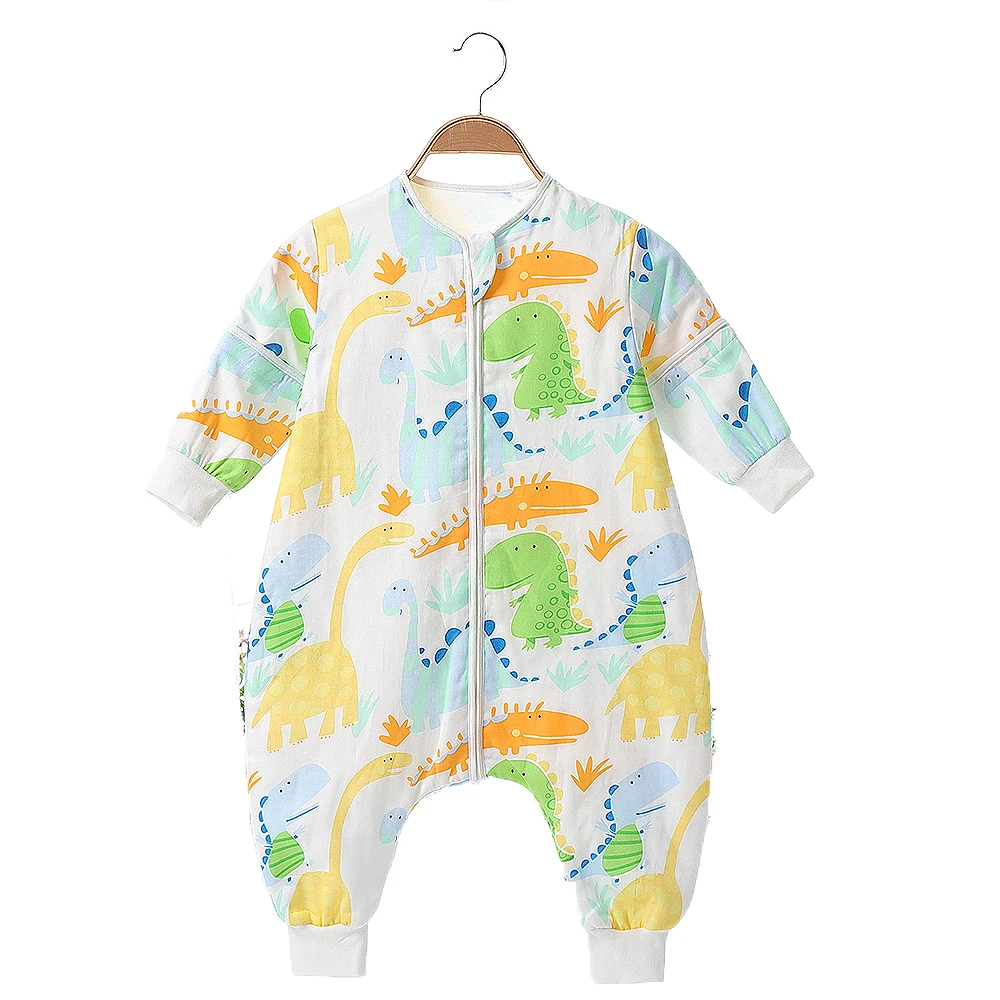 M Universal Four Seasons Split Leg Sleeping Sack Bag Breathable Anti-Kick Pajamas for 0-4 years old Kids Newborn Toddler Baby - Color: M