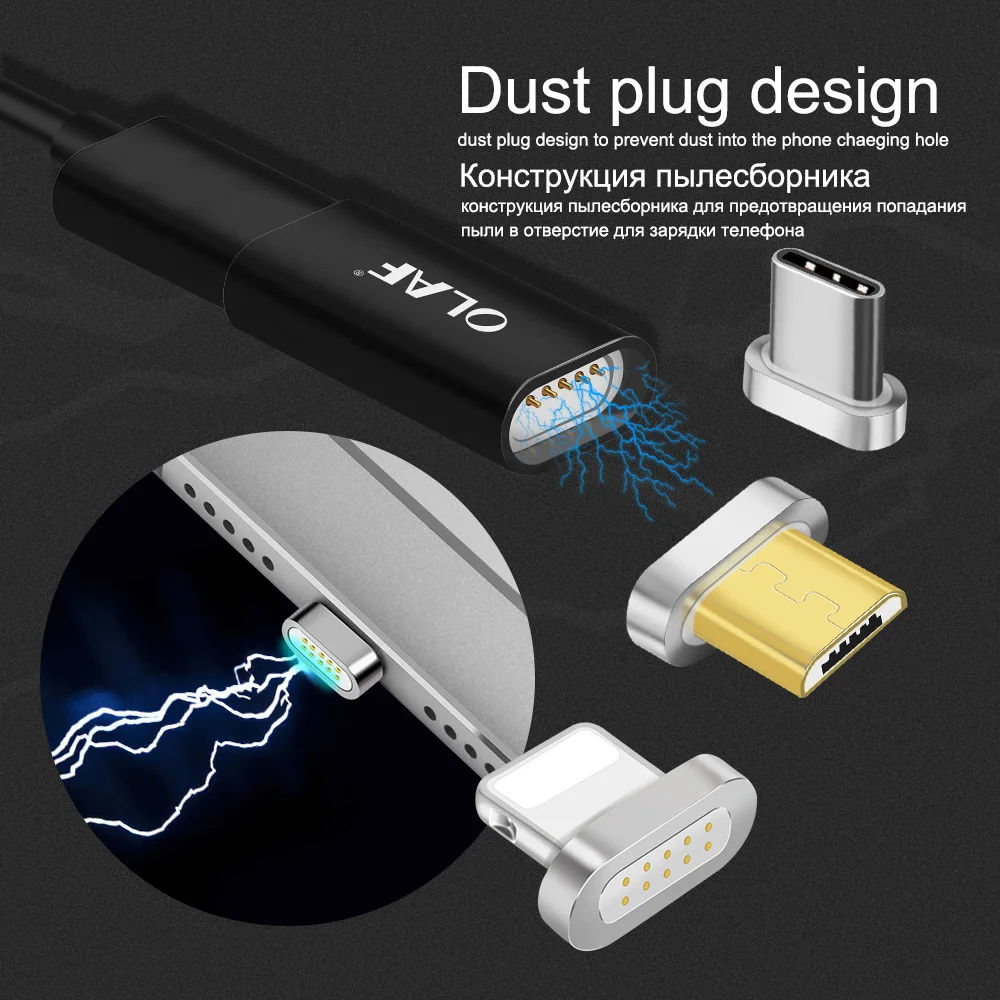 OLAF Магнитный USB Micro Женский к Тип C/для iphone X 8 7 6/Micro разъем конвертер C Android магнит