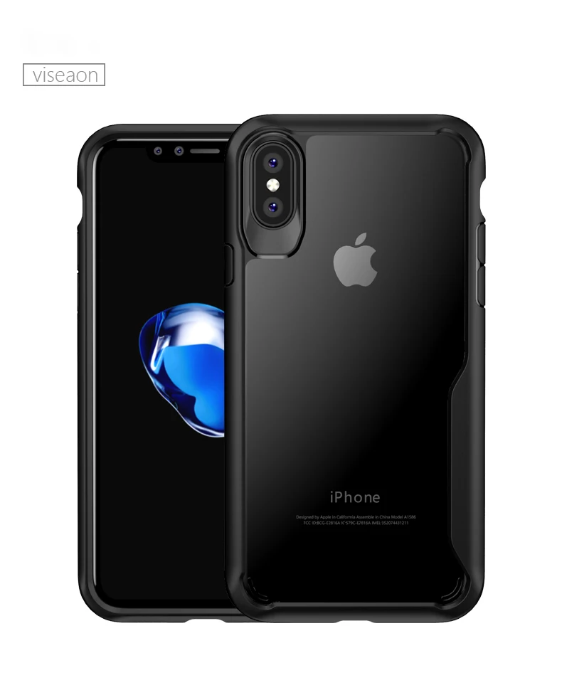 Для IPhone X Встроенная Дело Роскошные HD прозрачный Футляр ПК для ТПУ Мягкая задняя