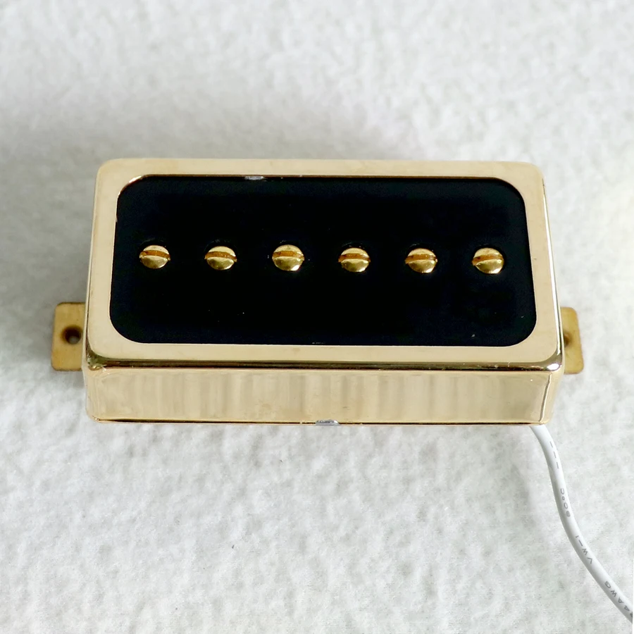 Бесплатная доставка звукосниматели для гитары Alnico LP Gold P90 с кольцами цвета