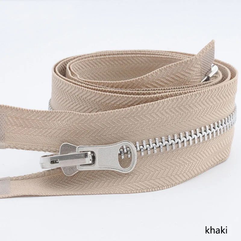 khaki Meetee 5# металлическая молния открытый конец двусторонний слайдер тянуть молнии портной DIY пальто куртка Одежда Швейные Ремесло поставка - Цвет: khaki