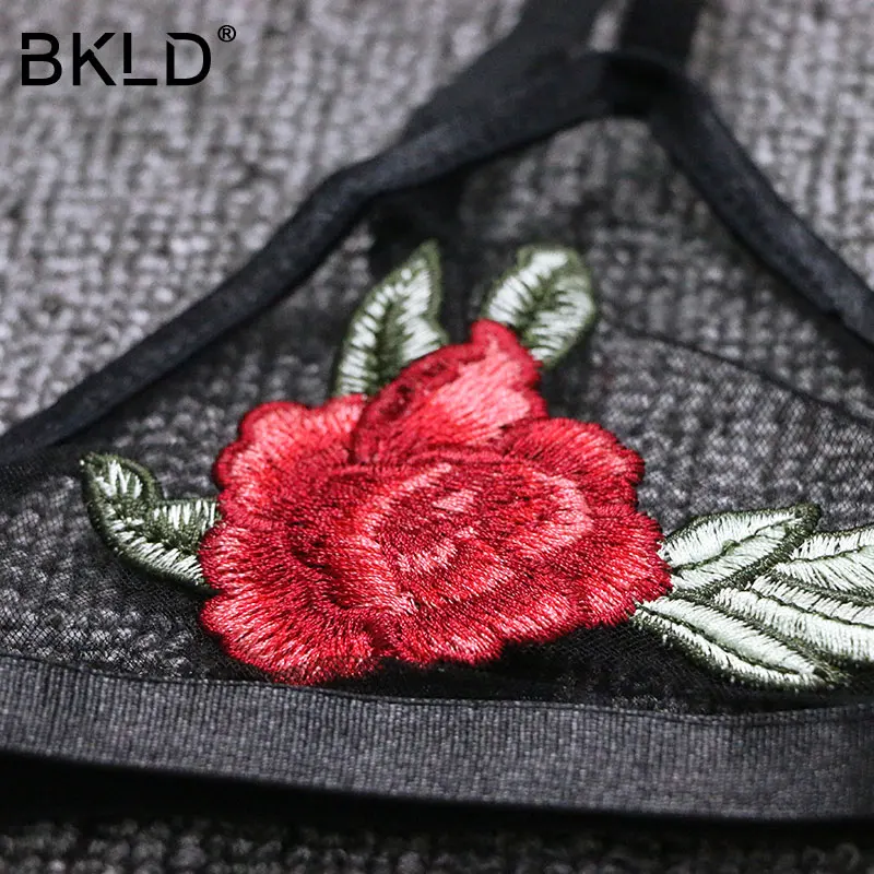 BKLD 2017 Летний стиль Женский винтажный цветочный вышитый укороченный сетчатый