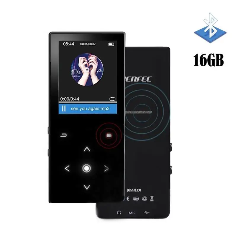 16 Гб Bluetooth MP3 плеер встроенный динамик сенсорный экран ультра тонкий музыкальный 1