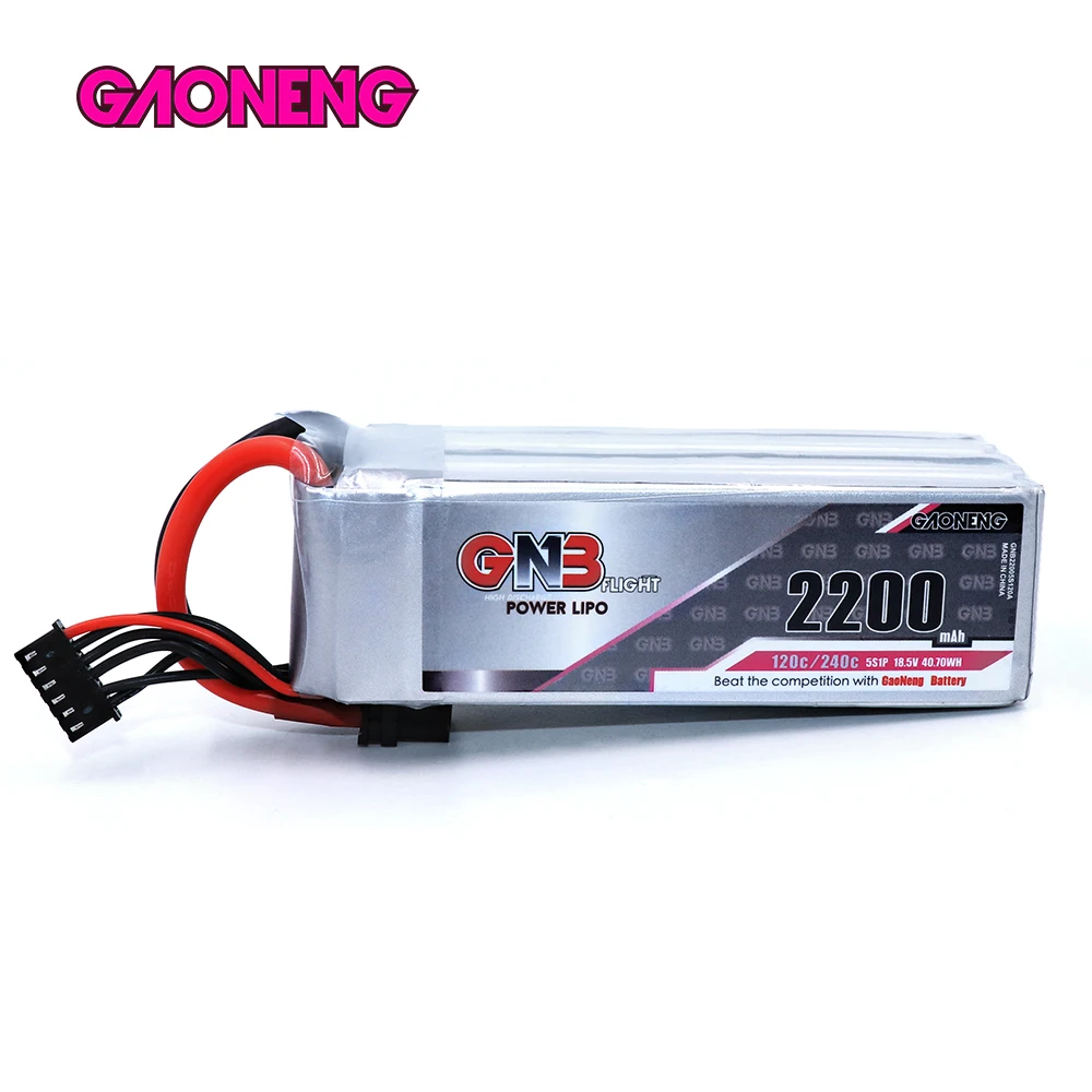 GAONENG GNB 18,5 V 2200 мА/ч, 120C 5S XT60U-F Plug Lipo Батарея для RC FPV гоночный Дрон RC самолет вертолет