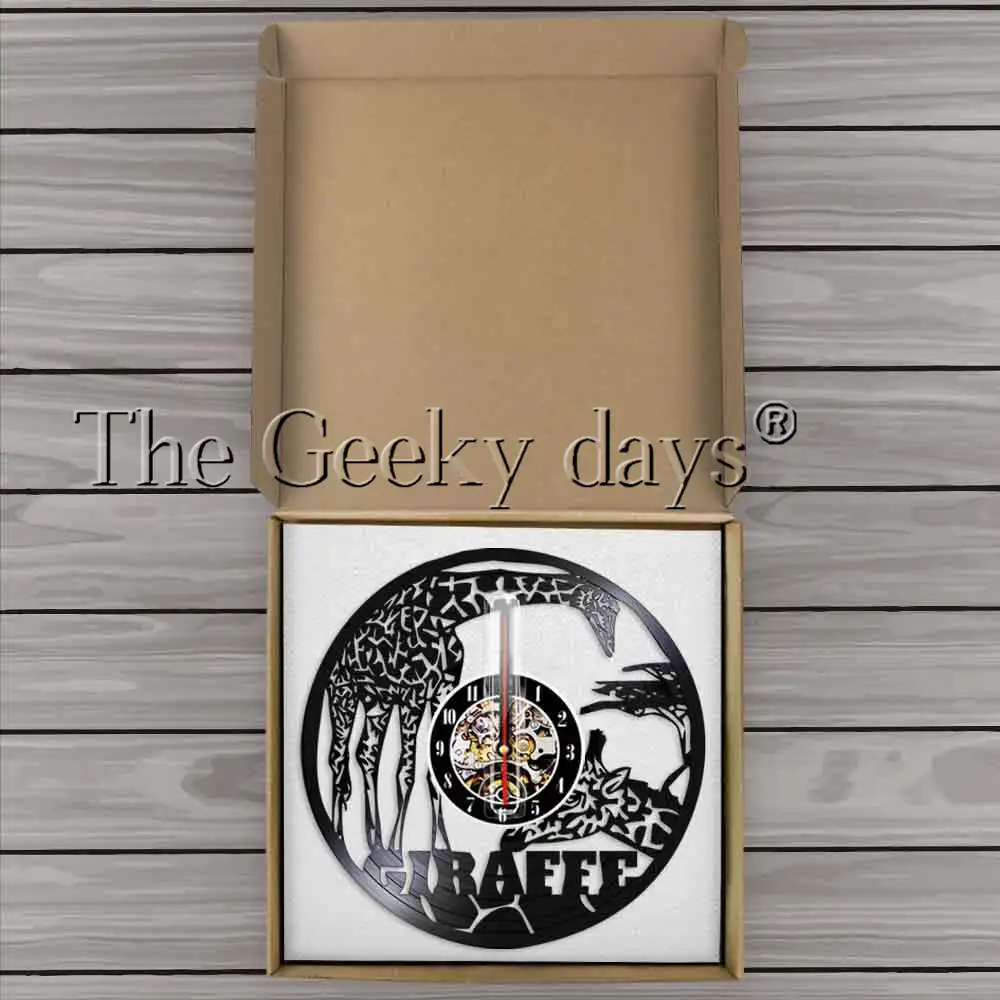 Жираф настенные художественные часы с животными сафари декор для стен в