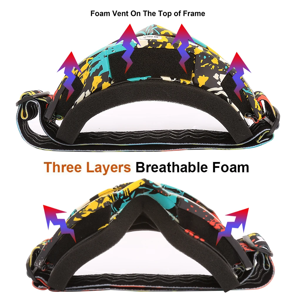 Jiepolly Graffiti Cycling Bicycle Bike Racing Goggles Dustproof Motocross Outdoor Google Motorcycle Eyewear Skiing Sunglasses | Спорт и