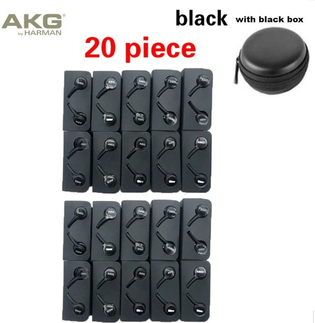 black 20 with box Наушники AKG IG955 опт 5 10 20 шт 3,5 мм наушники-вкладыши с микрофоном Проводная гарнитура для Galaxy samsung S10 s9 S8 S7 смартфон - Цвет: black 20 with box