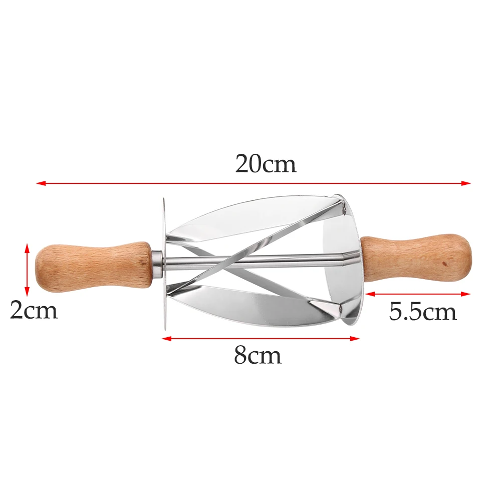 1PC Stainless Steel Rolling Cutter For Making Croissant Bread Wheel Dough Pastry Wooden Handle Baking Kitchen Tool | Дом и сад