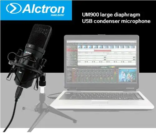 USB трубчатый конденсаторный микрофон Alctron UM900 профессиональный для записи с