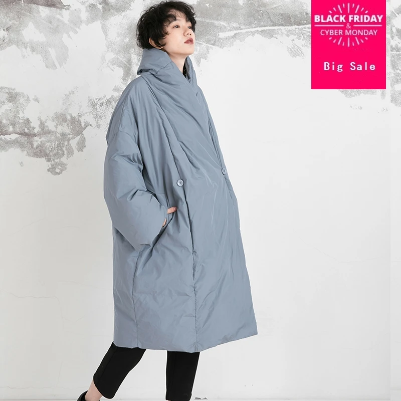 Высокое качество оверсайз плюс размер 90% настоящий пуховик женский роскошный был