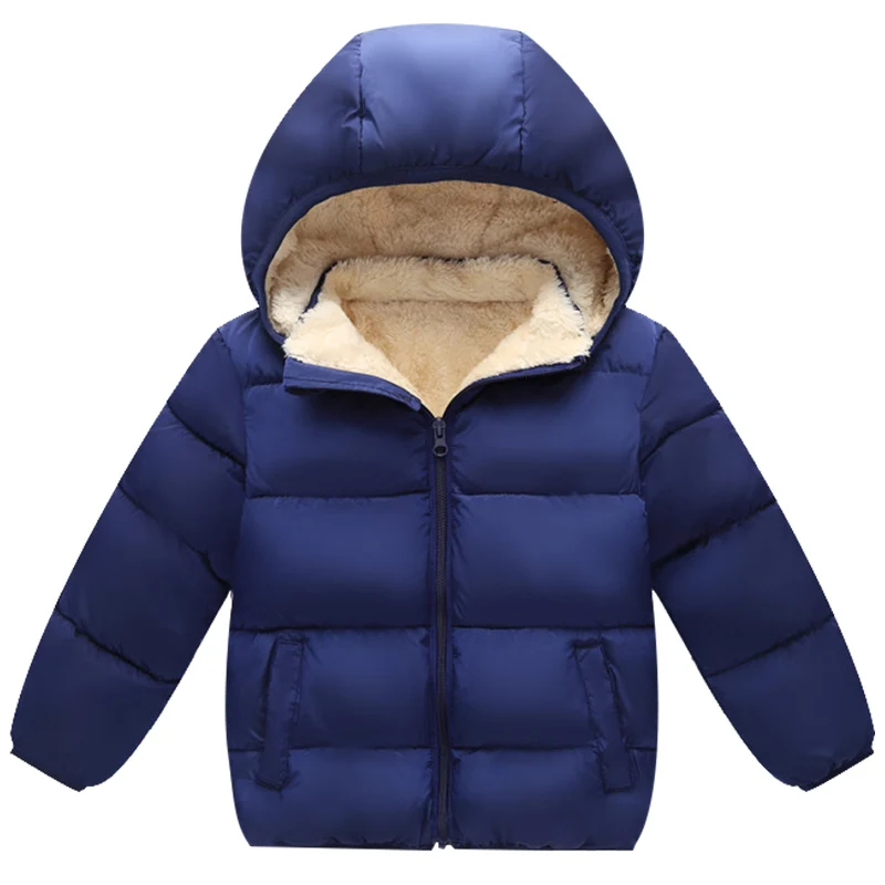 navy blue Рождественская одежда для детей 1-6 лет; модная зимняя теплая верхняя одежда для маленьких мальчиков; утепленная флисовая куртка с капюшоном из искусственной кожи; верхняя одежда - Цвет: navy blue