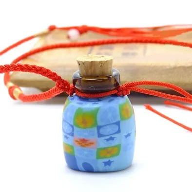 2 мл Модный цветочный Рисунок Полимерная глина духи кулон ожерелье Мини