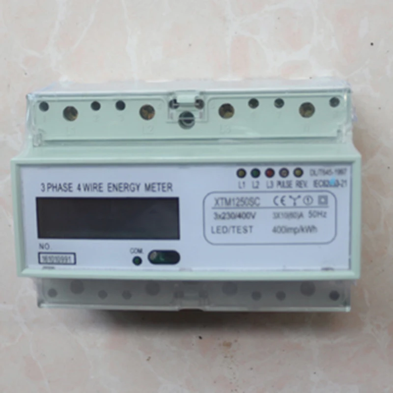 10(60)A 3*230V/400V 50HZ Трехфазный din-рейка кВтч Ватт час монитор метр LCD с RS485 modbus |