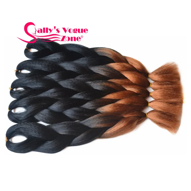 Sallyhair, 24 дюйма, Омбре, плетение волос, 3 тона, черный, синий, серебряный цвет, огромные косички, высокотемпературное волокно, синтетические волосы для наращивания - Цвет: # 1B