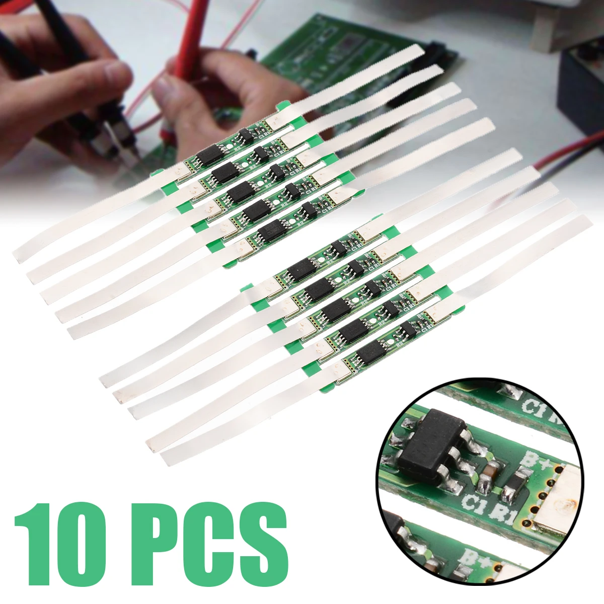 10 шт. 3A BMS PCM защиты доска 1S 3 7 V для 18650 Литиево-ионная литиевая батарея непрерывная