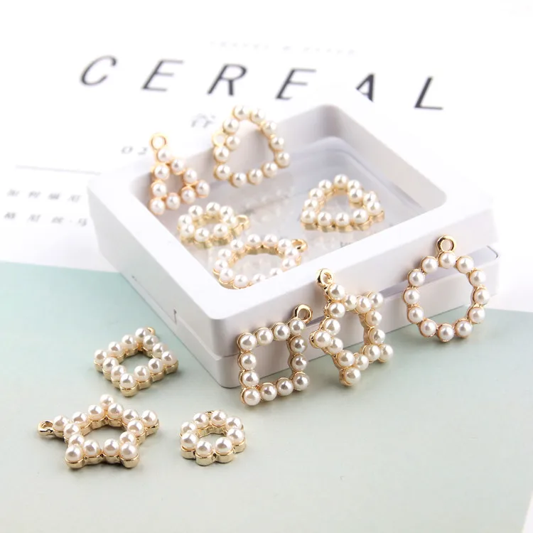 

Round Triangle Square Beads Ball Eardrop Charms Diy Handmade Material Jewelry Components 4pcs
