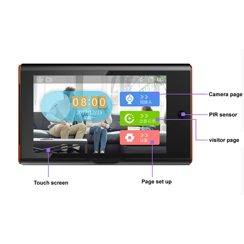 7 дюймовый беспроводной цифровой глазок для домашней безопасности умный видео