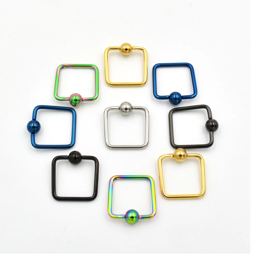 Бесплатная доставка 2 шт. модные квадратные серьги Для Пирсинга Ушей для бровей 4