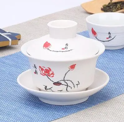 Китайский Gaiwan чайный набор кунг-фу белый керамический гайвань синий и белый фарфор чайная посуда Tureen Sancai чайная чашка для пуэр - Цвет: 200ml