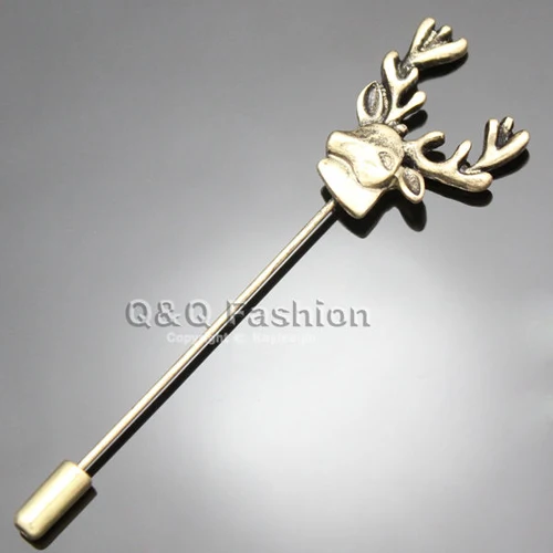 Мужской Ретро Золотой Серебряный галстук-булавка с оленем | Украшения и