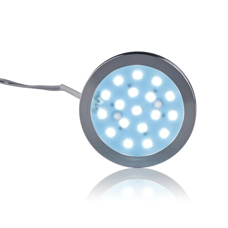 LEDGOO 1 ШТ. Алюминий 12 В Шайбу Свет Супер Тонкий Яркий Круглый Кабинет Лампы