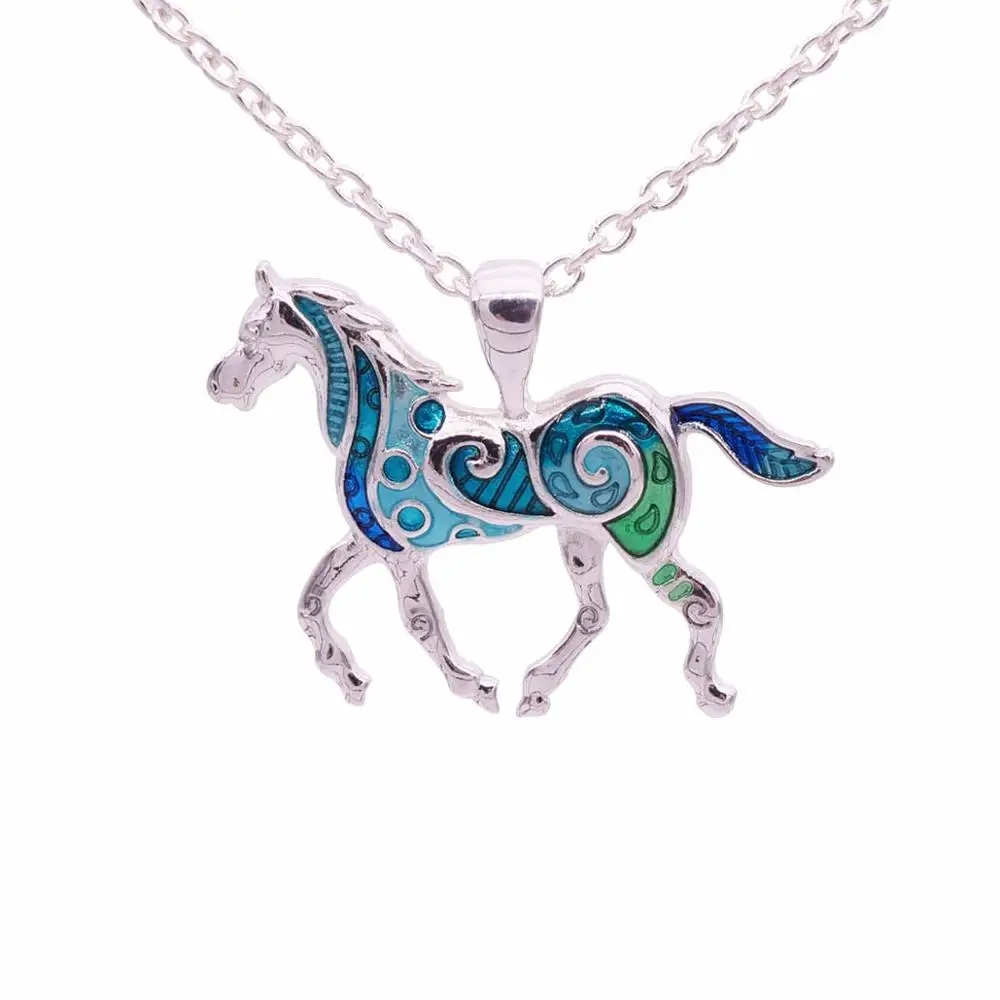 horse Мода Boho чокер колье с животными богемные макси Colar эмаль черепаха свинья ожерелья с лошадьми& Подвески для женщин ювелирные изделия - Окраска металла: horse