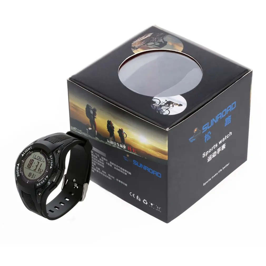 FR8202 Clock Sports Watch Men Weather Forecast Fishing Altimeter Waterproof Digital Watch LCD Display Compass Wristwatch
