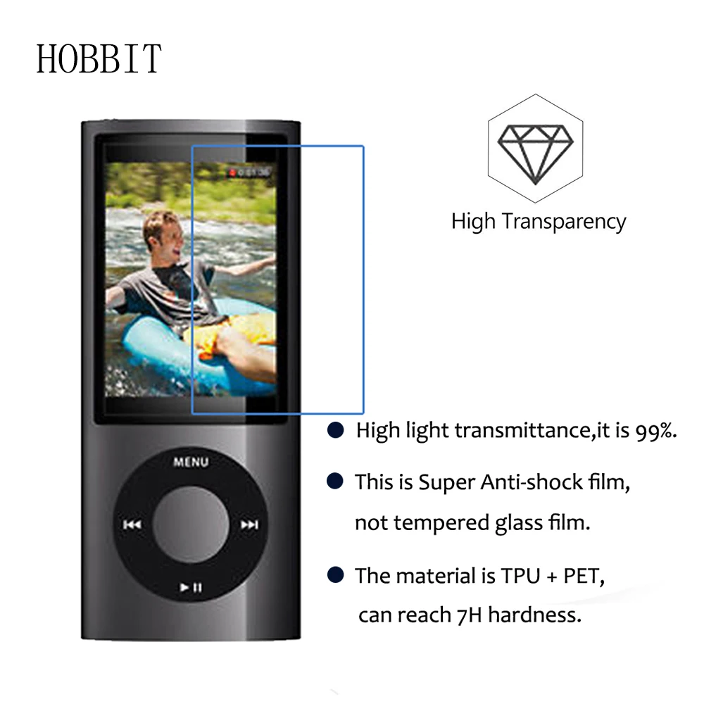 Противоударный mp3 плеер 3 упаковки для Apple iPod Nano 5 го поколения 7H Взрывозащищенный