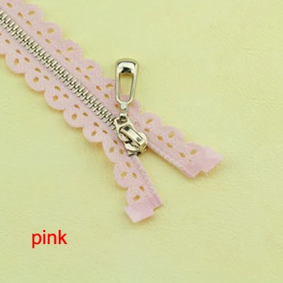 pink 50 см 60 см кружевная молния для платья сумка Одежда карамельный цвет светильник золотые зубы декоративная металлическая застежка полые аксессуары D671 - Цвет: pink