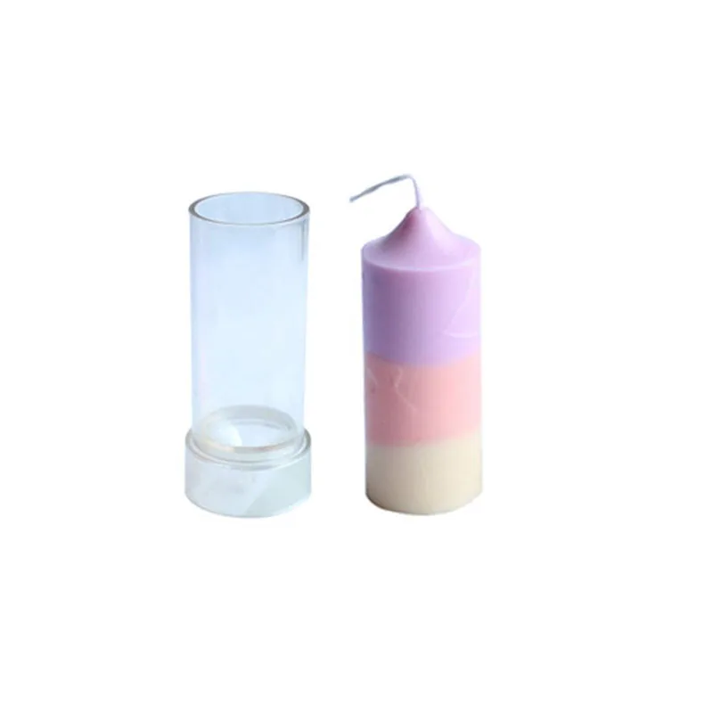 Cylinder 5 стилей пластиковые DIY свечи формы столб Пирамида цилиндр квадратный шестиугольник изготовление ароматизированных свечей Плесень мыло ручной работы - Цвет: Cylinder