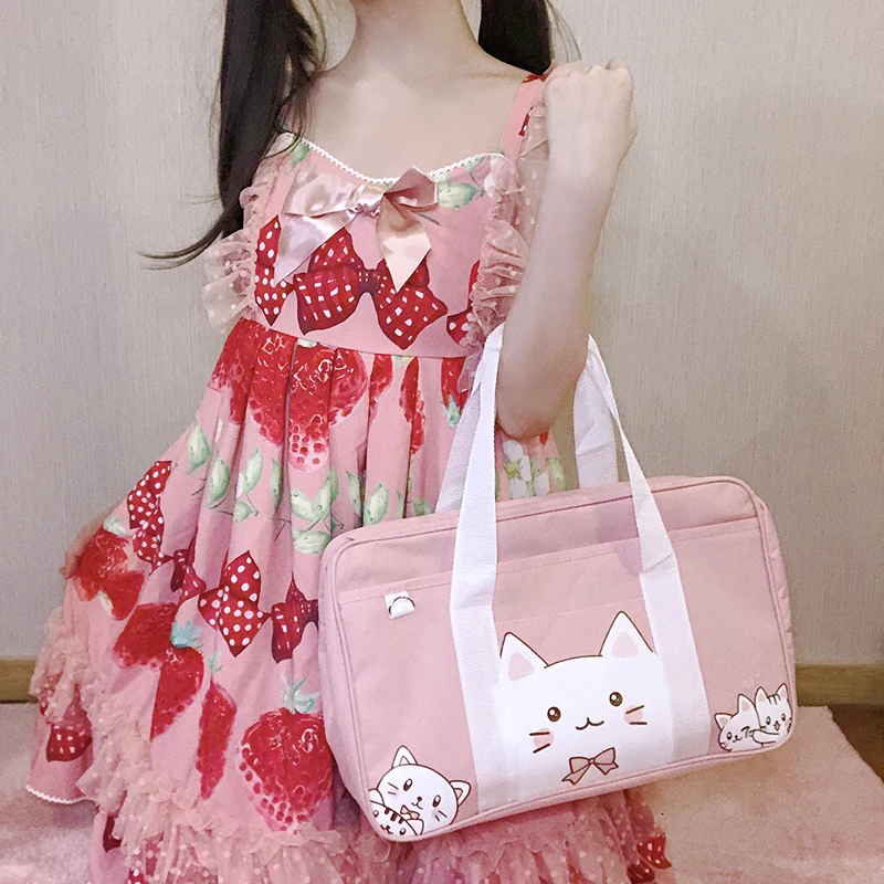 Сумка через плечо Kawaii с изображением аниме кота японская Униформа JK школьная