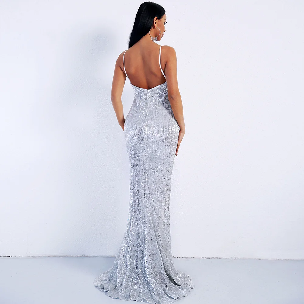 Знаменитости горячая Распродажа Модное Длинное Платье Вечеринка глубокий v