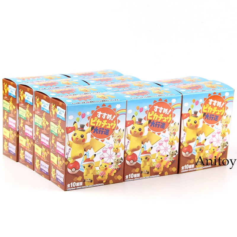 with box Мультфильм милый Mimikyu игрушка мини ПВХ Аниме Фигурки Коллекционная модель игрушки для детей, игрушки для мальчиков и девочек, 10 шт./компл - Цвет: with box