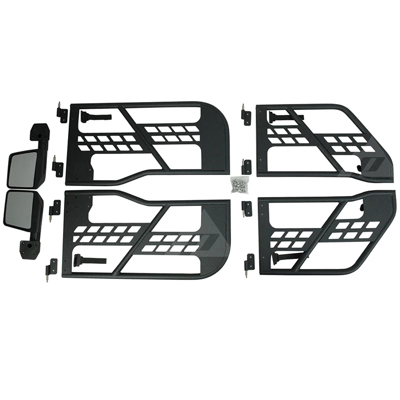 Черная стальная полутрубка двери с боковым зеркалом для jeep wrangler jk 07-15 4 двери авто продукты