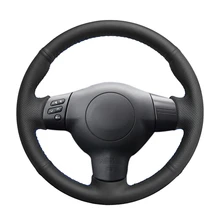 Hand-stitched Black PU Artificial Leather Car Steering Wheel Cover for Toyota Corolla 2003-2006 Caldina RAV4 Wish Scion tC xA xB