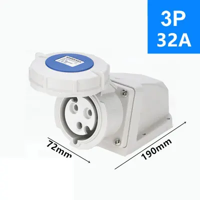 32A IP67 водонепроницаемая электрическая промышленная розетка 3P 4P 5P мужской/женский Промышленный разъем - Цвет: Темно-серый