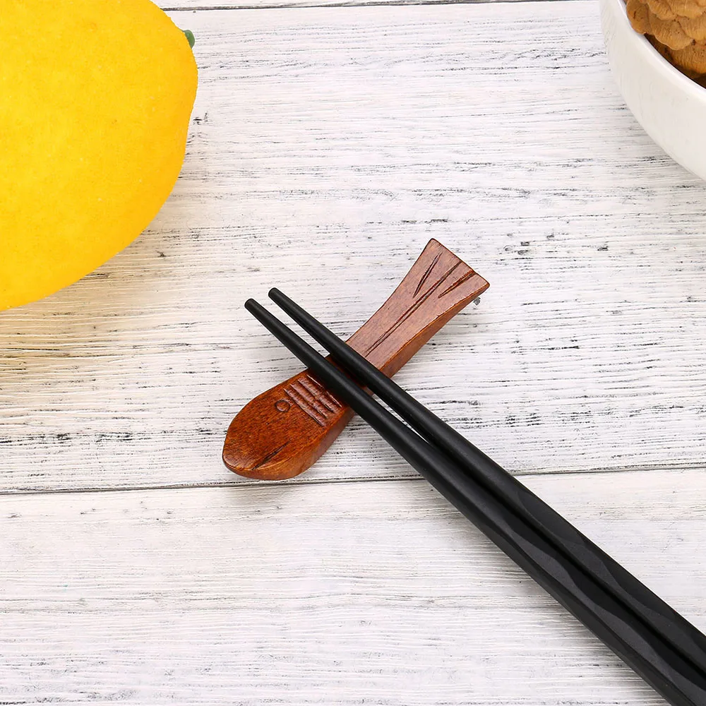 Деревянные палочки для еды в виде листа утки держатель Органайзер вилка