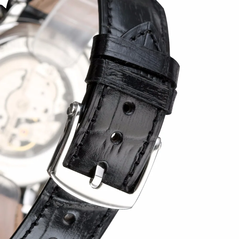 BINLUN Мужские автоматические часы со скелетом Роскошные Водонепроницаемые