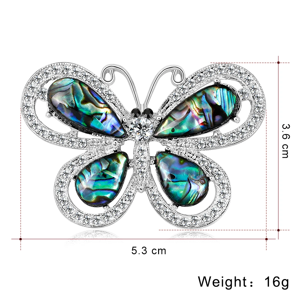 BR0-0292 Wholesale Retail Fashion Elegant Chic Alloy Shell Rhinestone Butterfly Brooch | Украшения и аксессуары