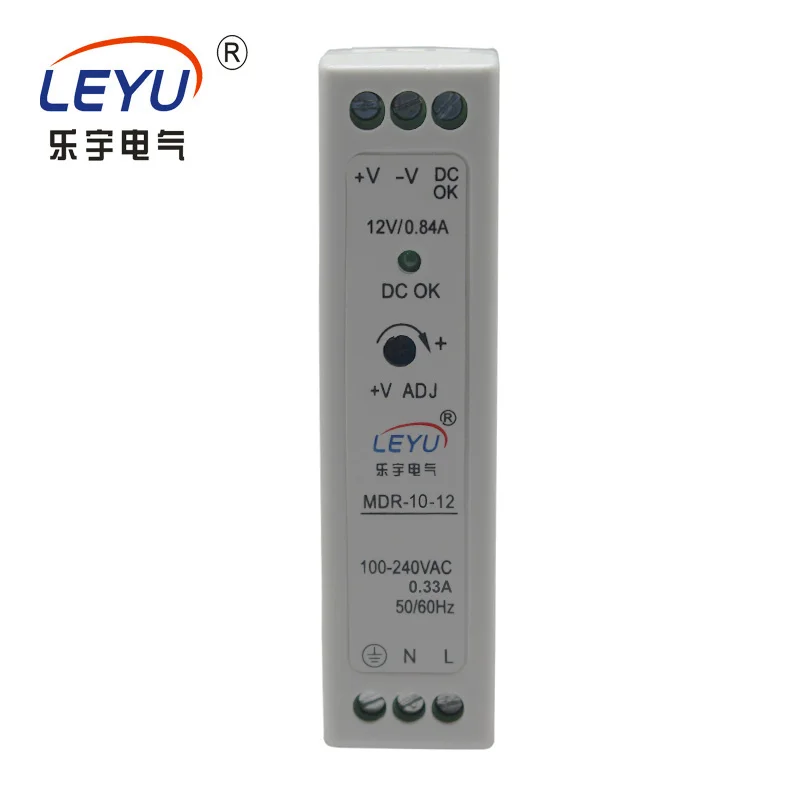 LEYU MDR 10 24 10W 24V 0.42A одиночный выход импульсный источник питания промышленный din