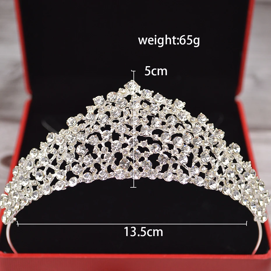 Свадебная фотография Корона треугольной формы Роскошная кристальная Серебряная