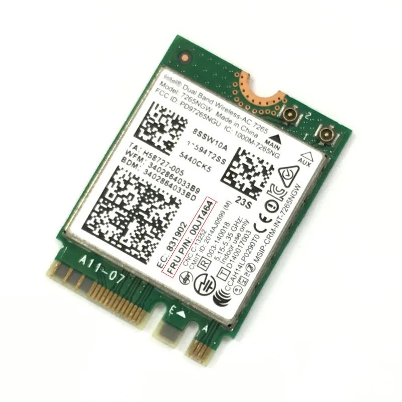 Новый беспроводной процессор intel 7265AC 2 4 ГГц 5 AC 7265 802.11ac 867M BT4.0 04X6030 00JT464 T450 X250