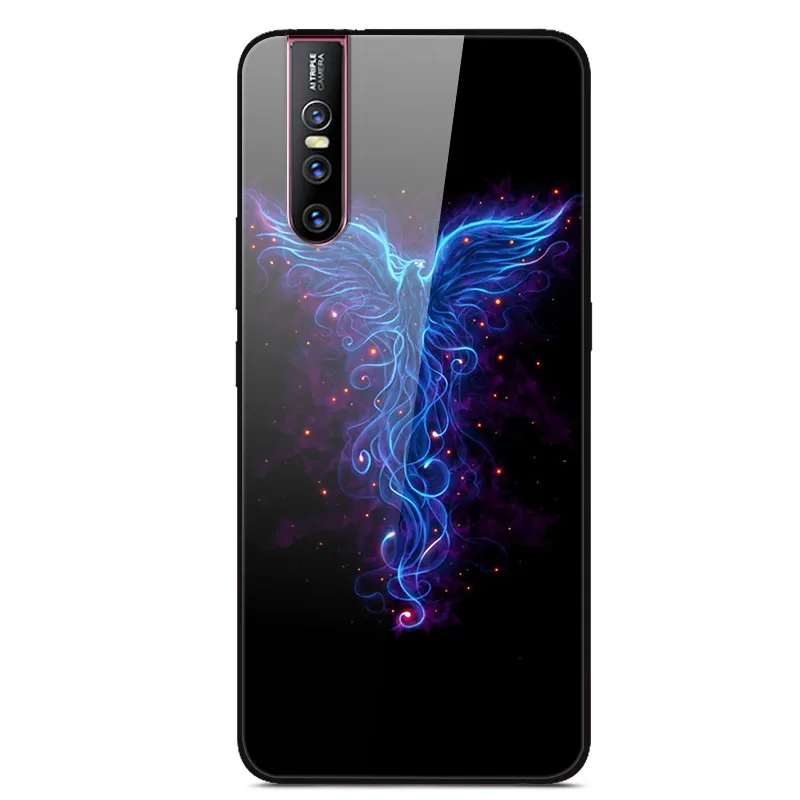 Чехол из закаленного стекла для Coque VIVO V15 Pro, чехол V 15, мягкий бампер, 3D Рисунок кошки, чехол для VIVO V15 Pro V15Pro V 15, чехол для телефона
