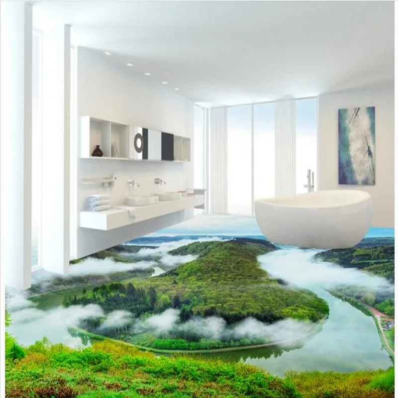 3D наклейки beibehang персонализированные Зеленый пейзаж невооруженным глазом