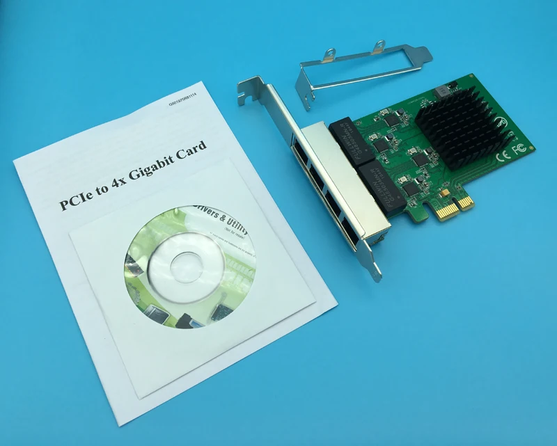 4 порт PCI Express гигабитная сетевая карта Ethernet адаптер 10/100/1000 м для сервера |