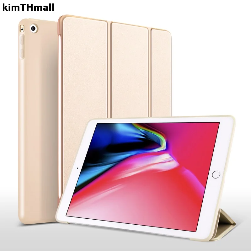 

Case For iPad Air 1 Air 2 5th 6th Cover for New iPad 9.7" 2017 2018 case Wake up sleep Leather Trifold silicone case kimTHmall