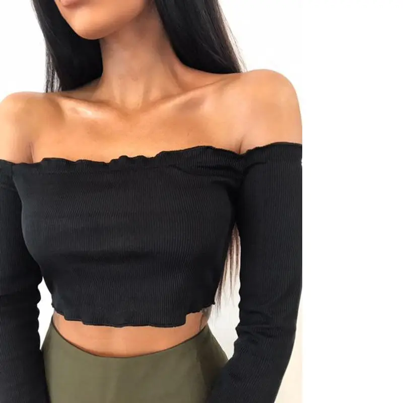2017 сексуальный женский Повседневный свитшот с открытыми плечами топ модная