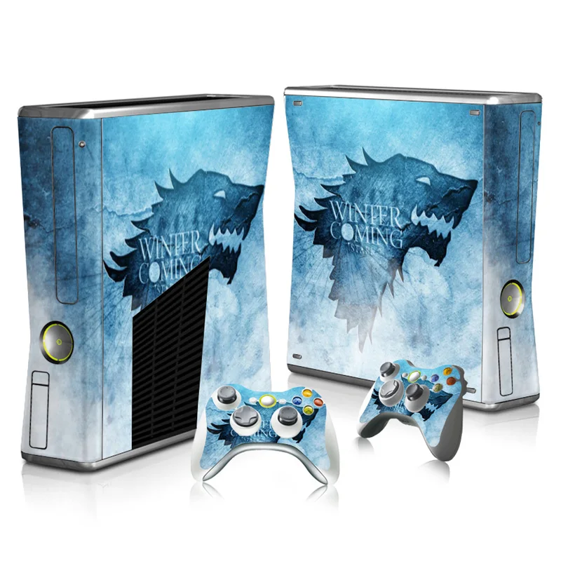 Для xbox 360 slim стикер для xbox 360 slim Виниловая наклейка для xbox 360 тонкий стикер кожи и 2 контроллера Стикер- 2038