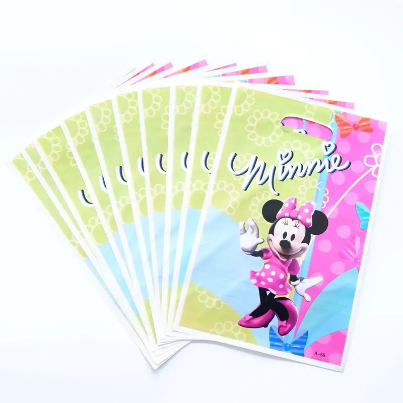 1 PCS С Днем Рождения вечерние Минни Мышь Baby Shower скатерть тема мультфильма для детей сувениры Tablecover светящееся украшение 108*180 см - Цвет: loot bag 20pcs